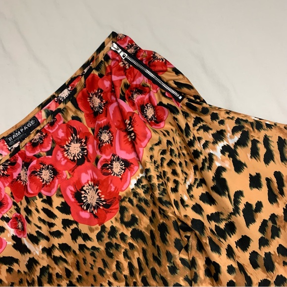 🆕 Sexy One Shoulder Floral Leopard Animal Print Women’s Blouse Medium Shirt Top - Picture 3 of 8